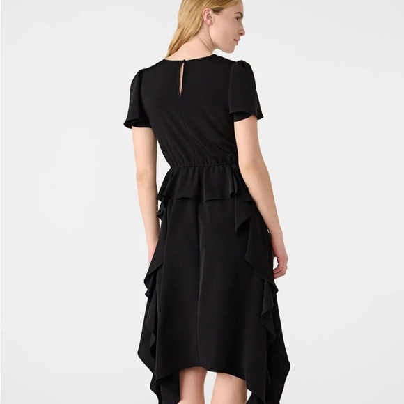 NWT - Karl Lagerfeld Silky Crepe Midi Peplum Dress - Size 10 - Picture 3 of 5